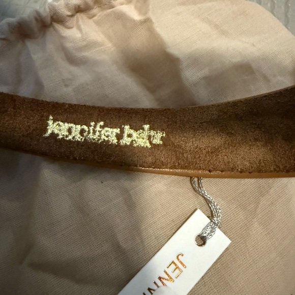 NWT Jennifer Behr Cruz Saddle Genuine Leather Headband